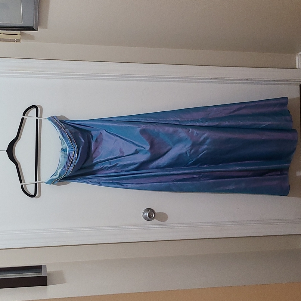 90s blue vintage prom dress